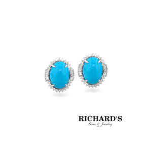 Turquoise Earrings And Diamonds
