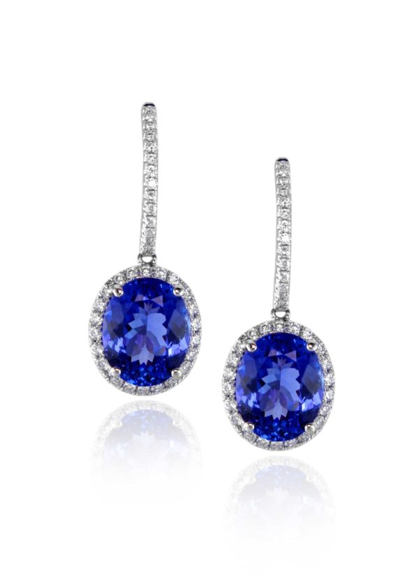 tanzanite and diamond earrings