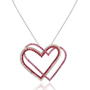Ruby Pink Sapphire And Diamond Pendant