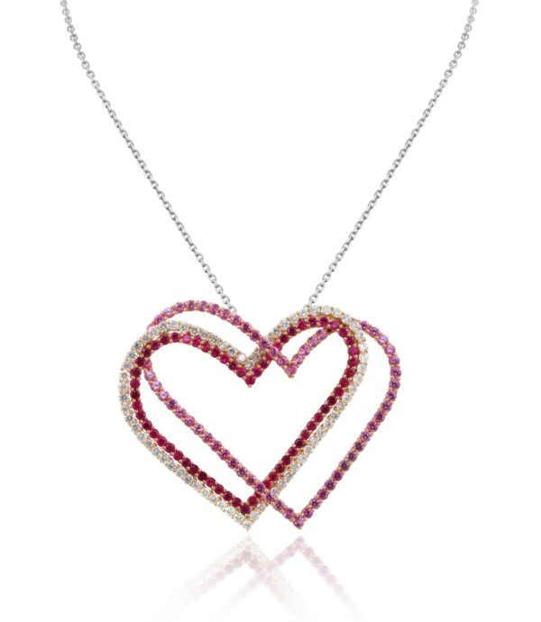 Ruby Pink Sapphire And Diamond Pendant