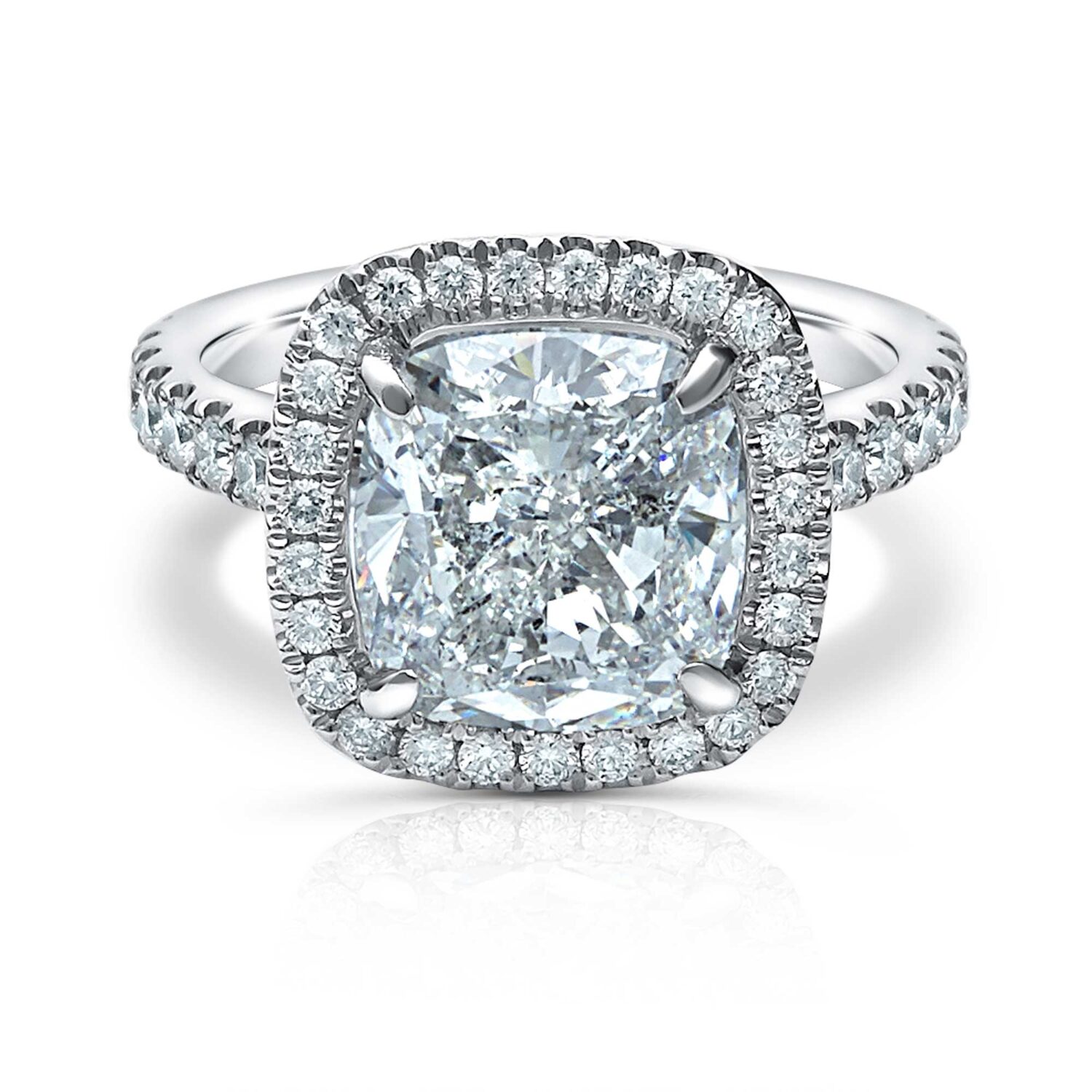 Engagement Ring Halo Cushion Cut - Richards Gems and Jewelry