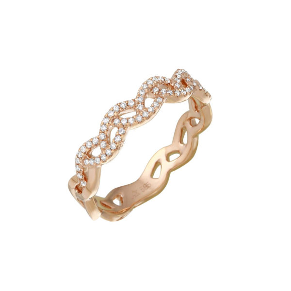 Braided Band with 0.15 Carats in Diamond Pave set in 14 Karat Gold