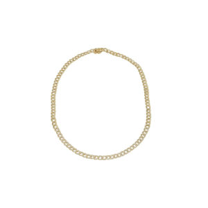 1.0 Carat Pave Diamond Link Necklace 14 Karat Gold 15" Long