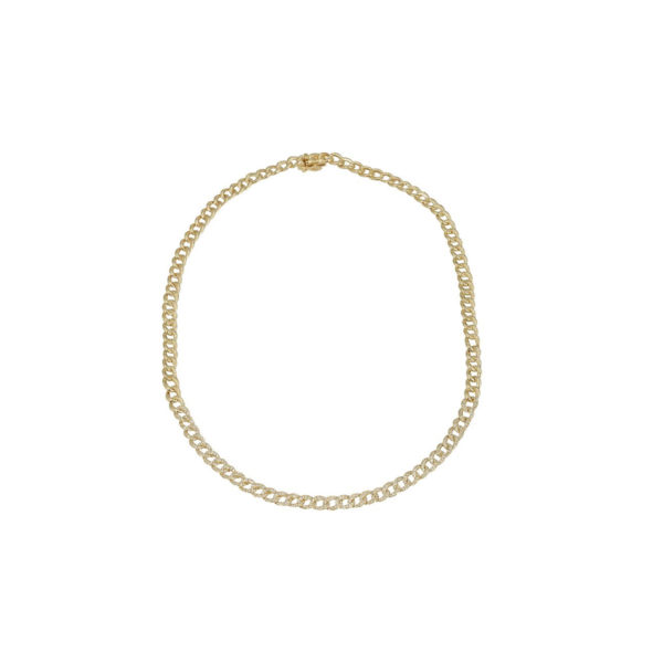 1.0 Carat Pave Diamond Link Necklace 14 Karat Gold 15" Long