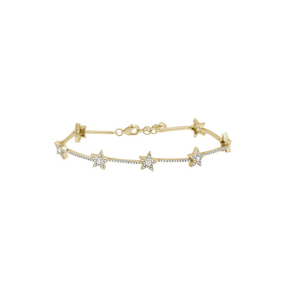 Star Diamond bracelet in 14 karat yellow gold