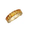 4.0 Carat Citrine Baguette Emerald Cut 3/4 Band 14Karat