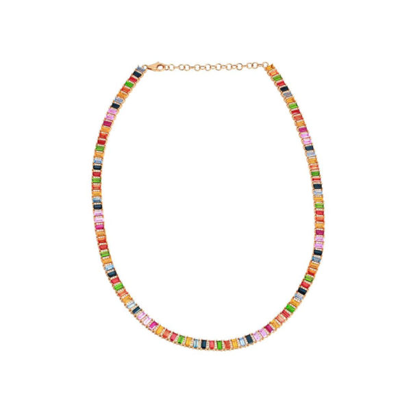 Colored Sapphire 14Karat yellow gold necklace