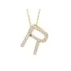 R initial yellow gold necklace
