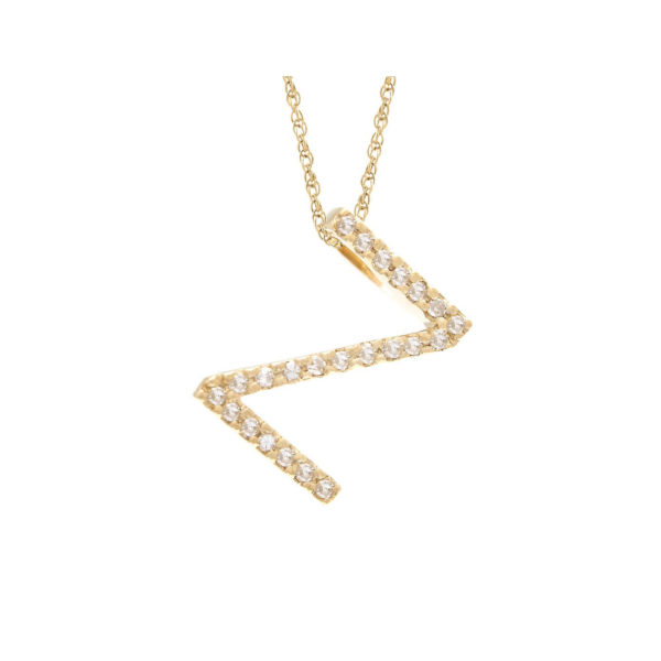 Initial Z yellow gold with diamonds