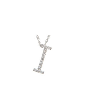 Initial Necklace H With Diamonds In 14 karat White Gold