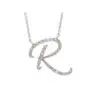 Initial Script R With Diamonds 14 Karat Gold Necklace 16" + 2"