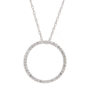 Open Circle Necklace With 0.15 Carats In Diamonds