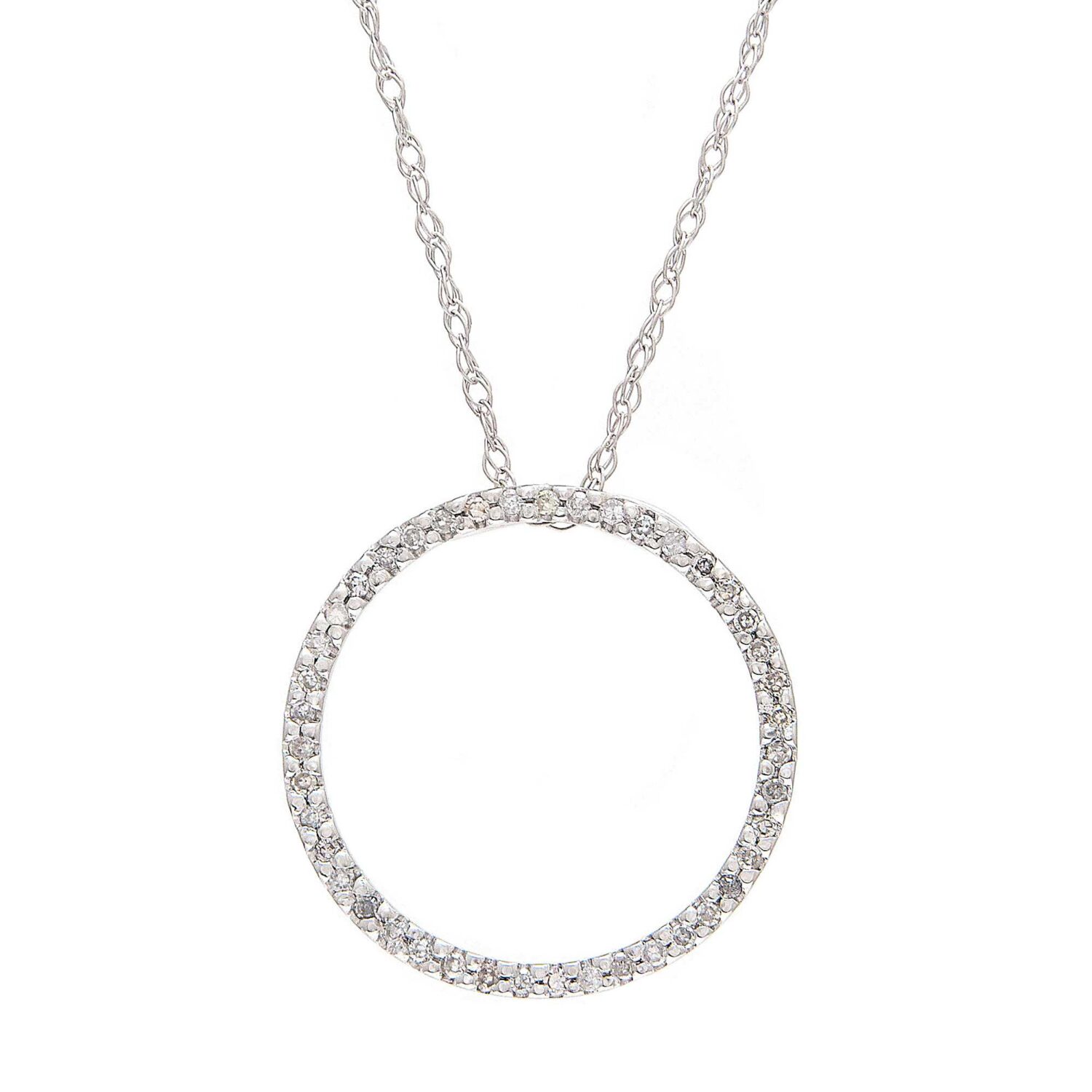 Open Circle Diamond Necklace 0.15 Carats - Richards Gems and Jewelry