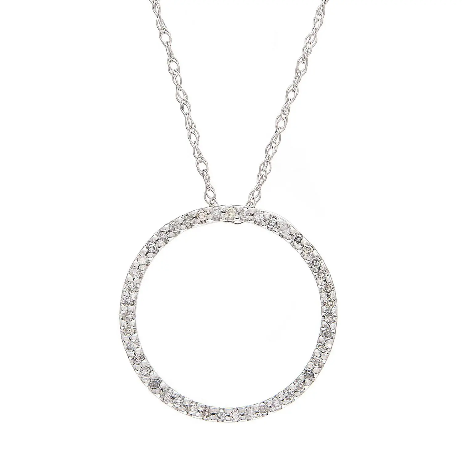 Open circle deals diamond necklace