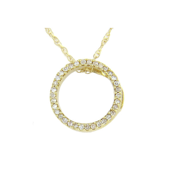 Diamond Open Small Circle Necklace (11MM
