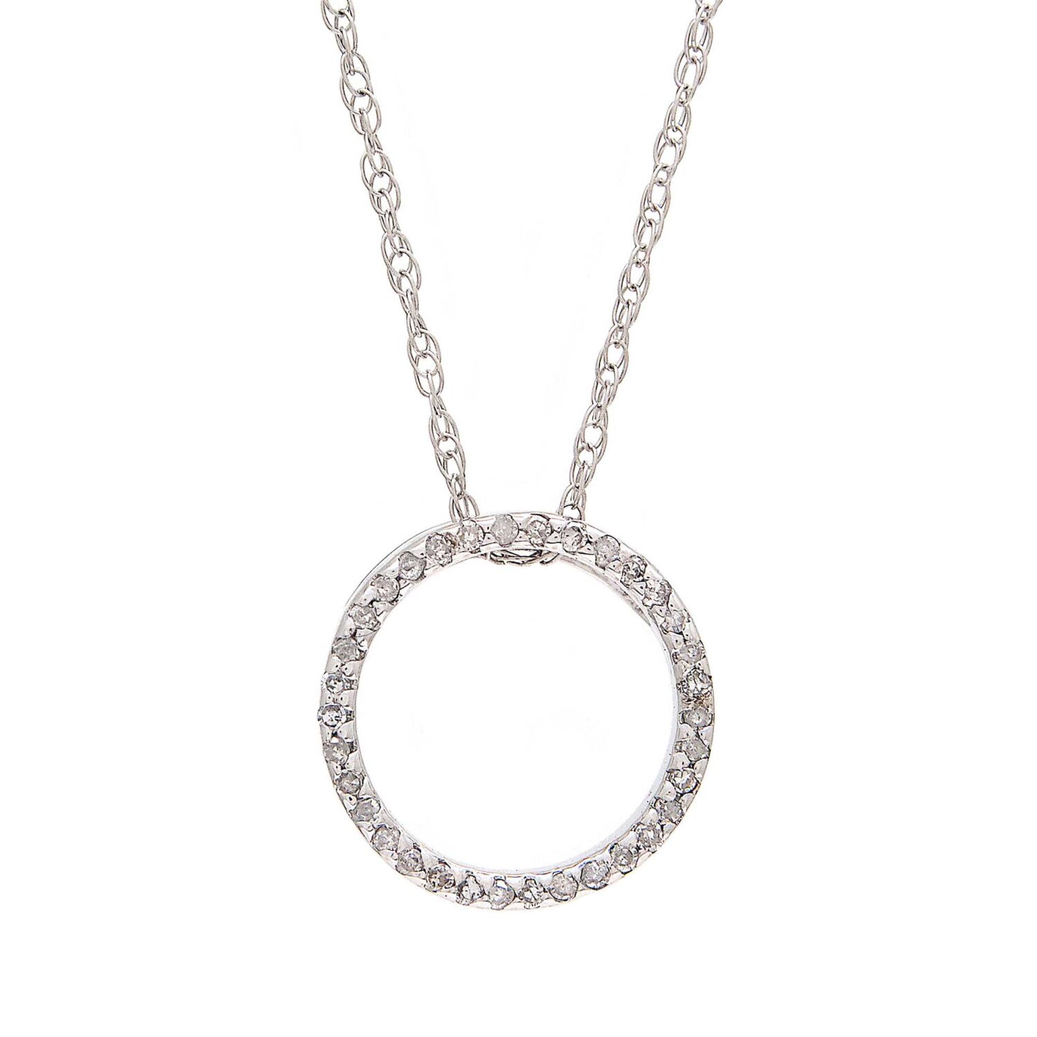 Diamond Open Small Circle Necklace (11MM) - Richards Gems and Jewelry