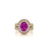 Pink Sapphire White and Rose Gold Ring With Diamonds