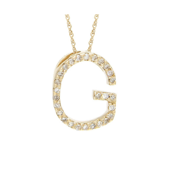 Initial G diamond yellow gold