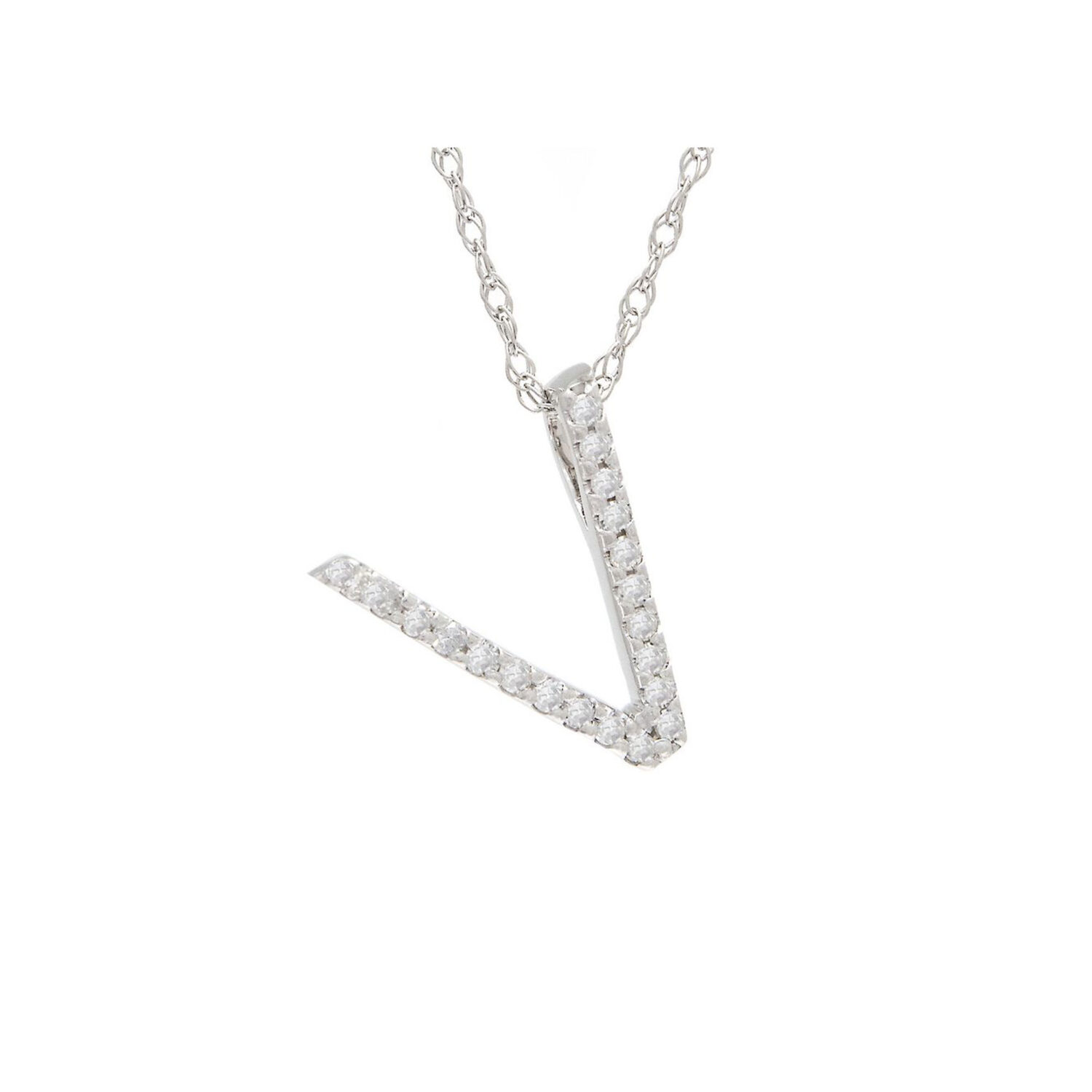 V Initial diamond Necklace - Richards Gems and Jewelry