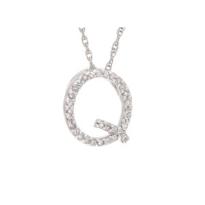 Initial Q white gold with diamonds