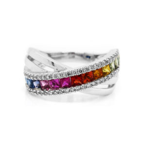 Colored Sapphires Channel set Ring