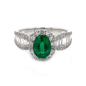 Oval Emerald and diamond ring