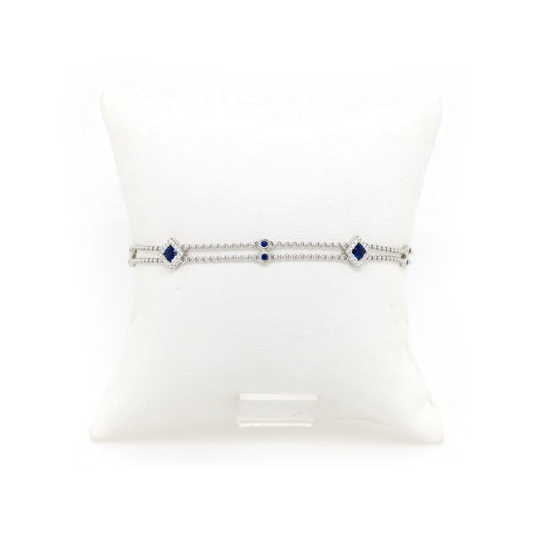 18k White Gold Sapphire and Diamond Bracelet