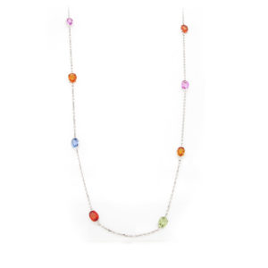 Multi Color Sapphire Long Necklace