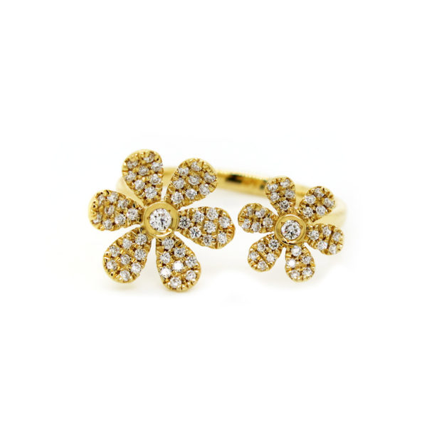 Diamond Open Floral Fashion Ring