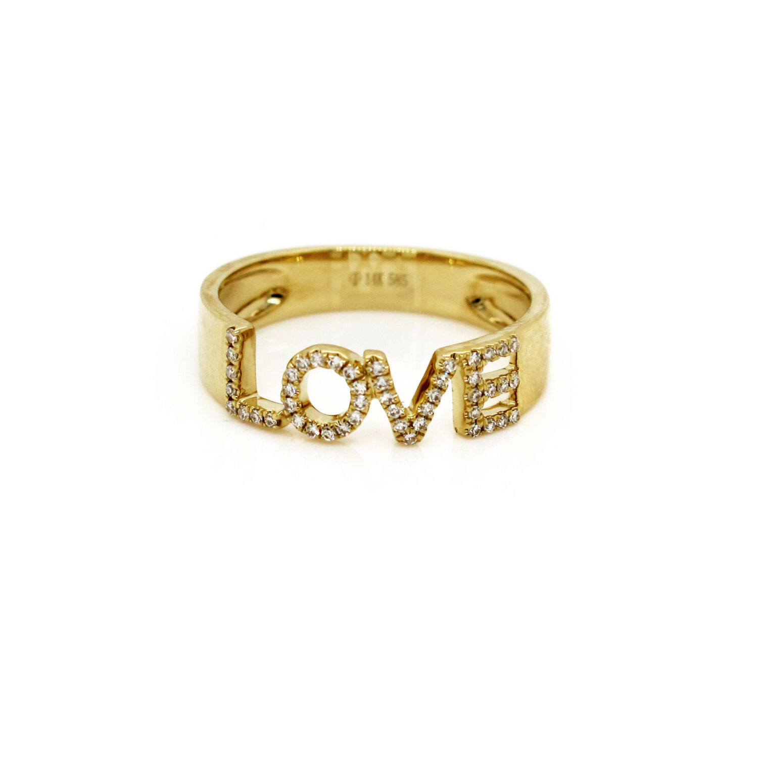14K Rose Gold 585 Love Wedding Band Anniversary Women Ring - diamondiiz.com
