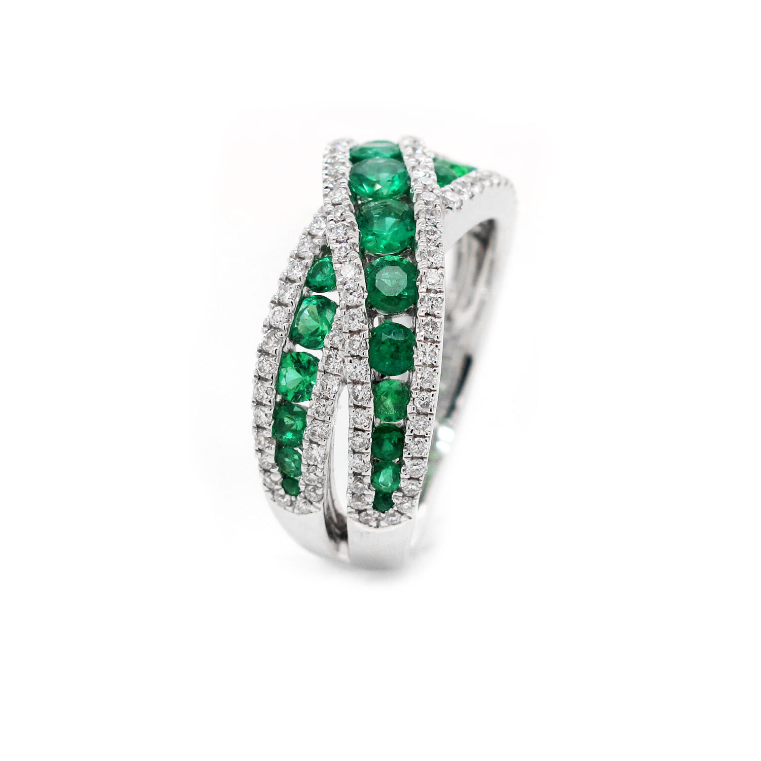 Lab-Created Emerald and 0.41 CT. T.W. Diamond Engagement Ring in 10K White  Gold | Peoples Jewellers
