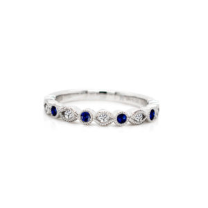 Sapphire and Diamond Ring 18k White Gold