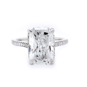 Invisible Halo Radiant Cut Engagement Ring