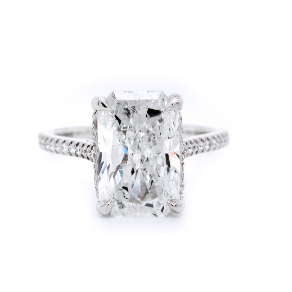 Invisible Halo Radiant Cut Engagement Ring