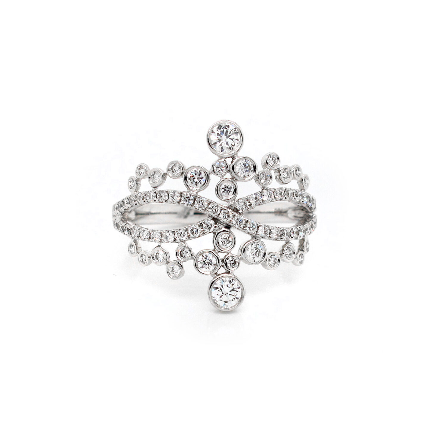 Diamond Crown Ring 18k White Gold - Richards Gems and Jewelry