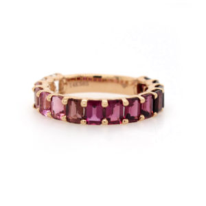 Pink Ombre Emerald Cut Pink Topaz Band