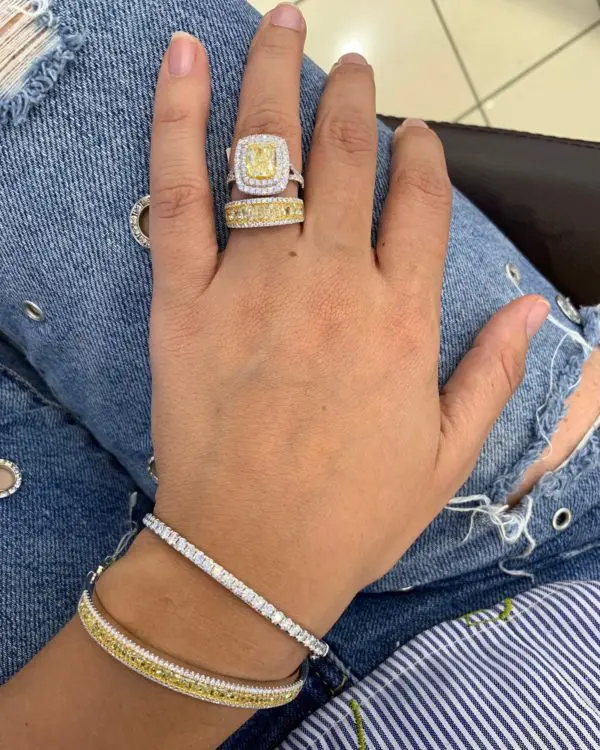 Radiant Cut Fancy Light Yellow Diamond Engagement Ring