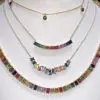 Mixed Gemstone Necklace 14k Yellow Gold