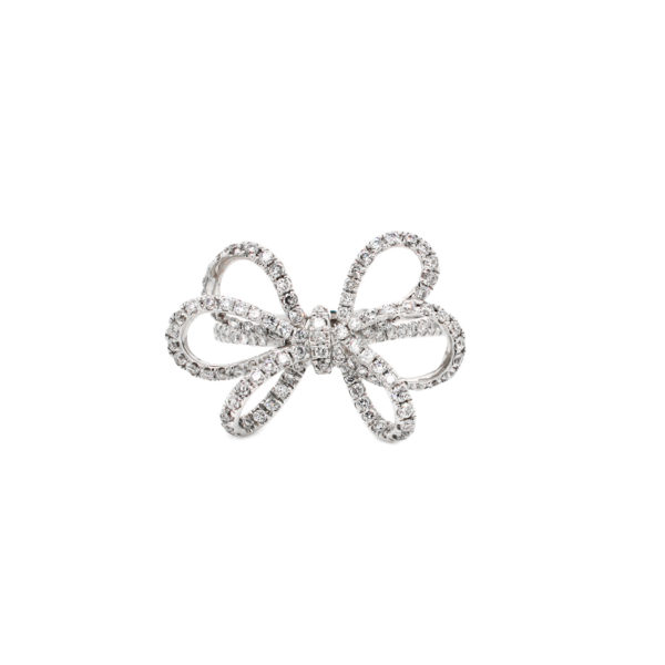 18K White Gold Diamond Bow Ring