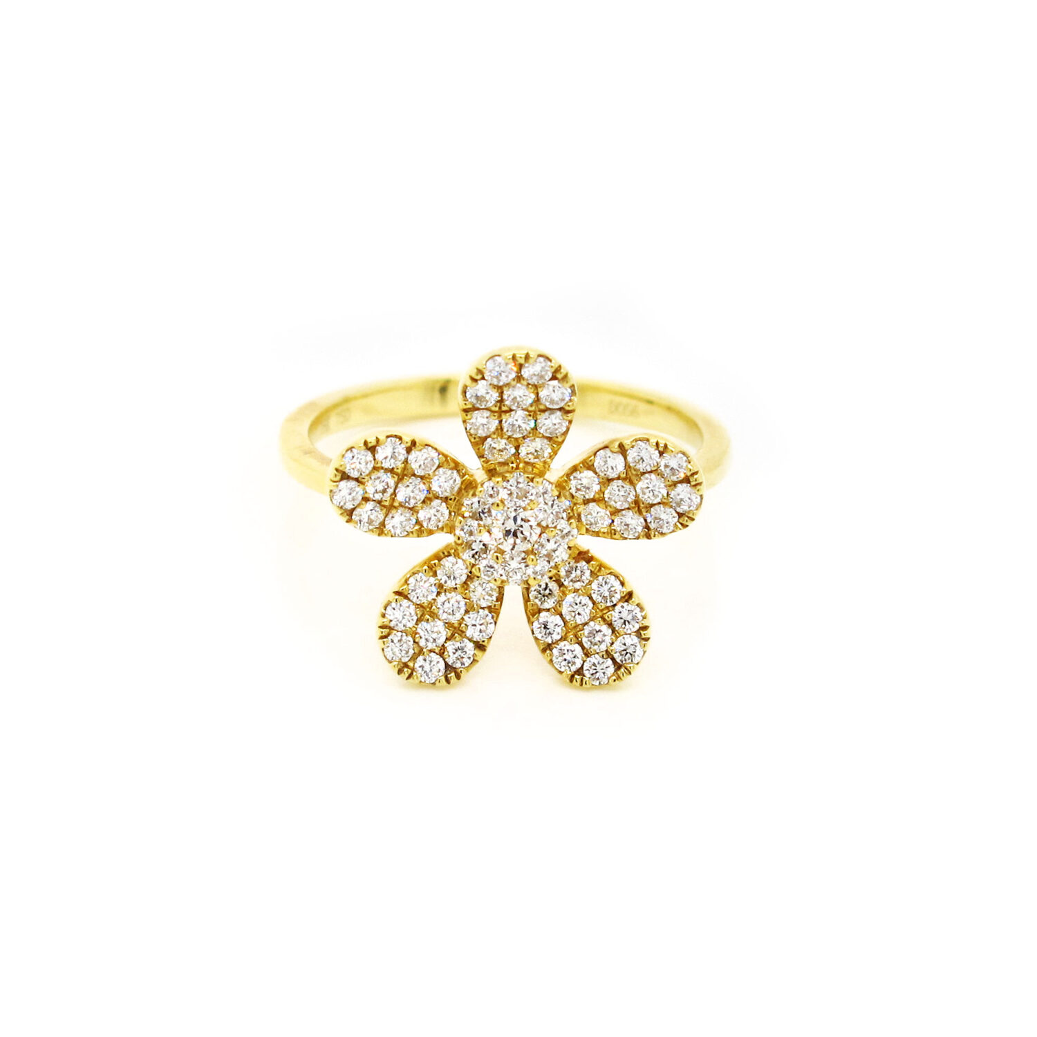Diamond Flower 18k Yellow Gold - Richards Gems and Jewelry