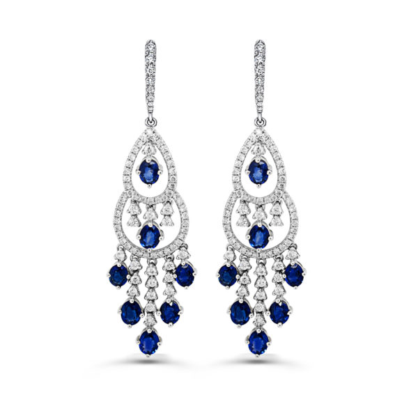 Sapphire and Diamond Dangle Earrings - Richards Gems and Jewelry