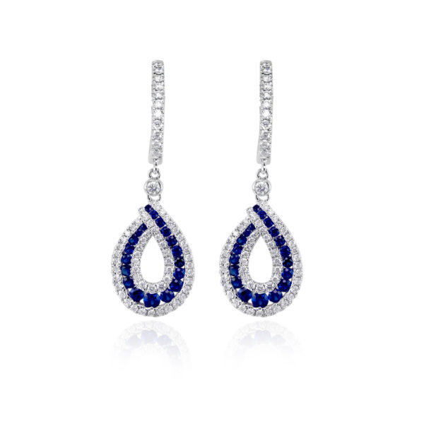 Sapphire and Diamond Drop Earrings