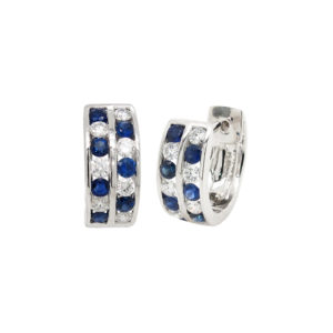 Sapphire and Diamond Hoop earrings