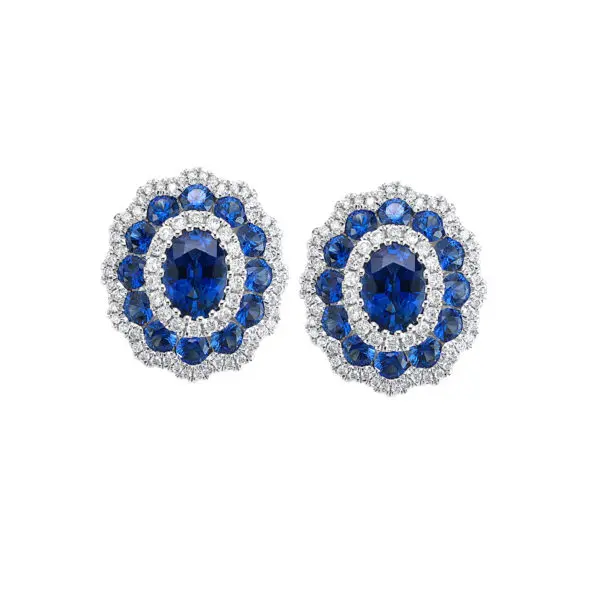 Sapphire and Diamond Earrings