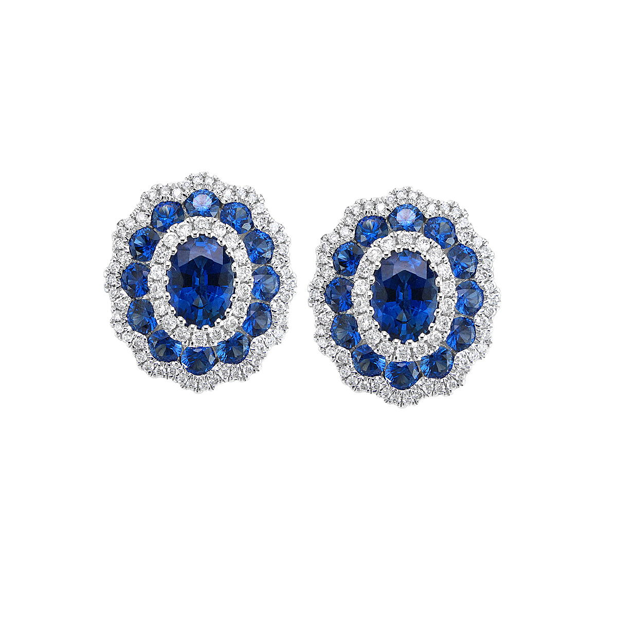 Sapphire and Diamond Earrings - Richards Gems and Jewelry
