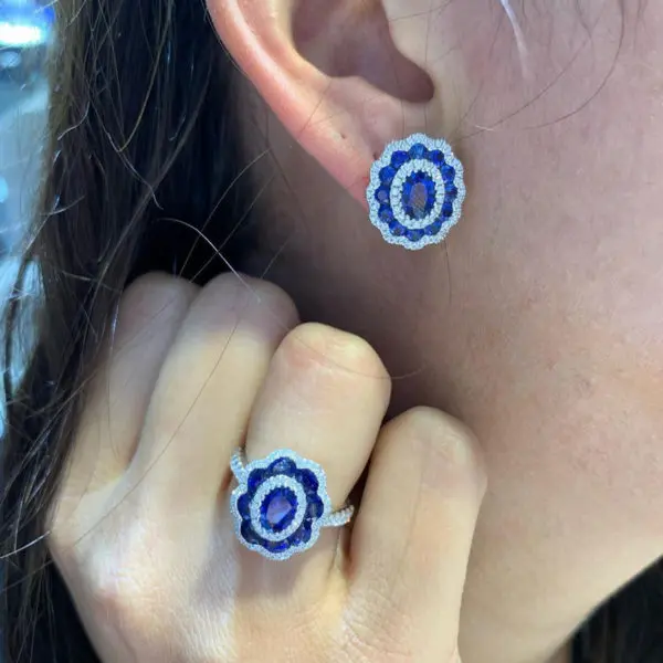 Sapphire and Diamond Earrings
