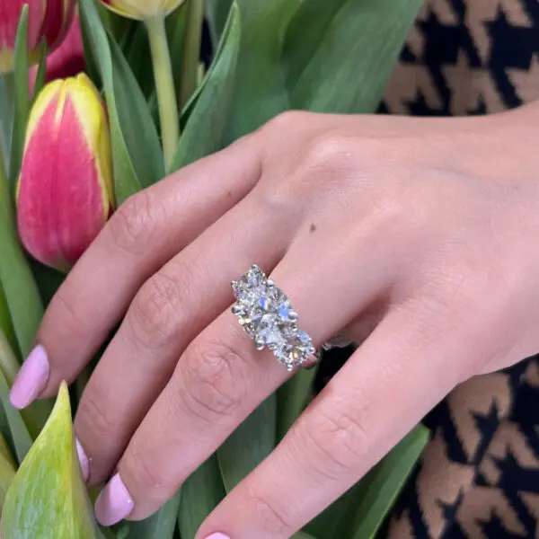 Three Stone Engagement Ring with Round Diamonds