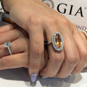 Imperial Topaz and Diamond Ring